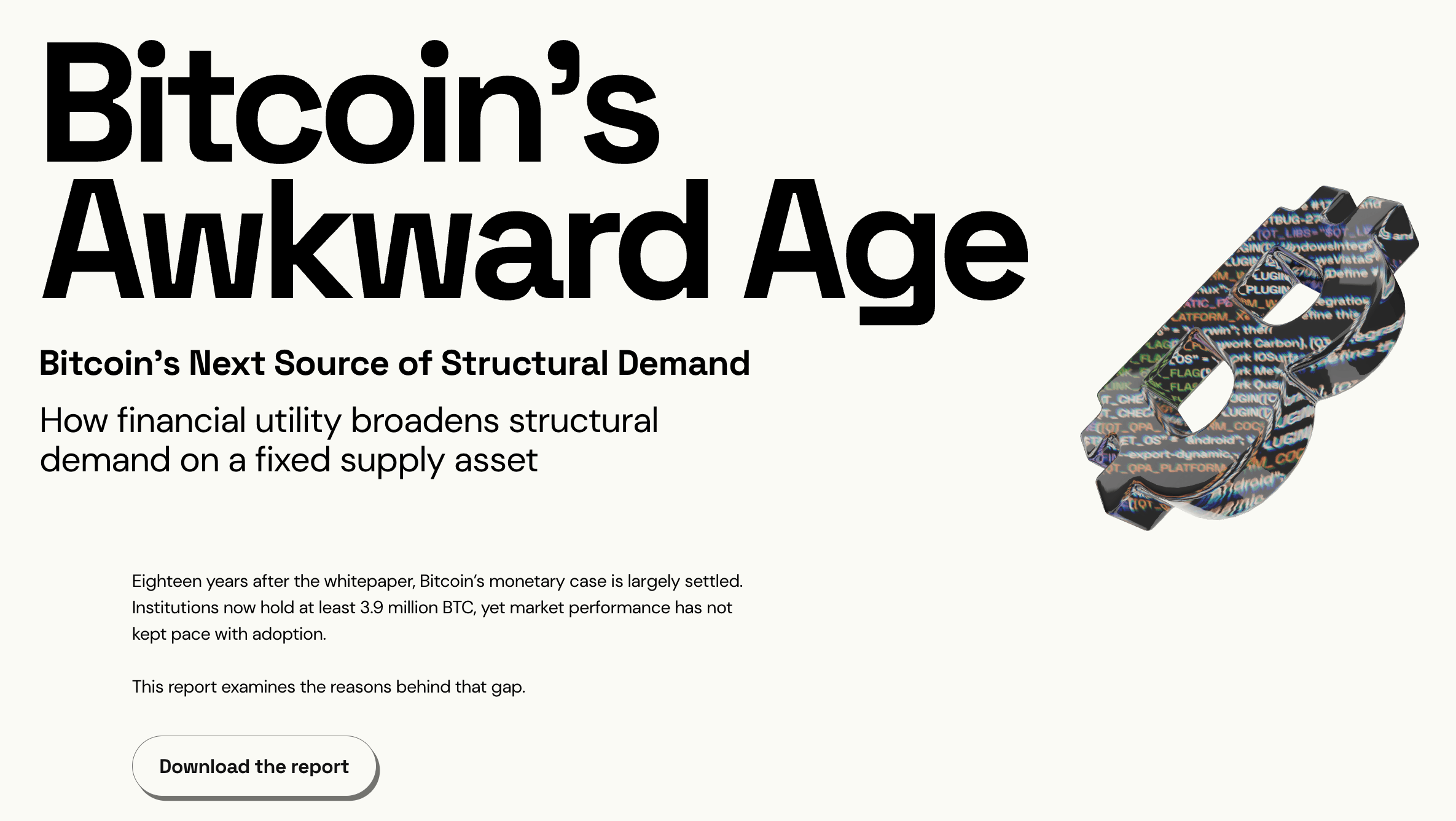 Bitcoin’s Awkward Age report